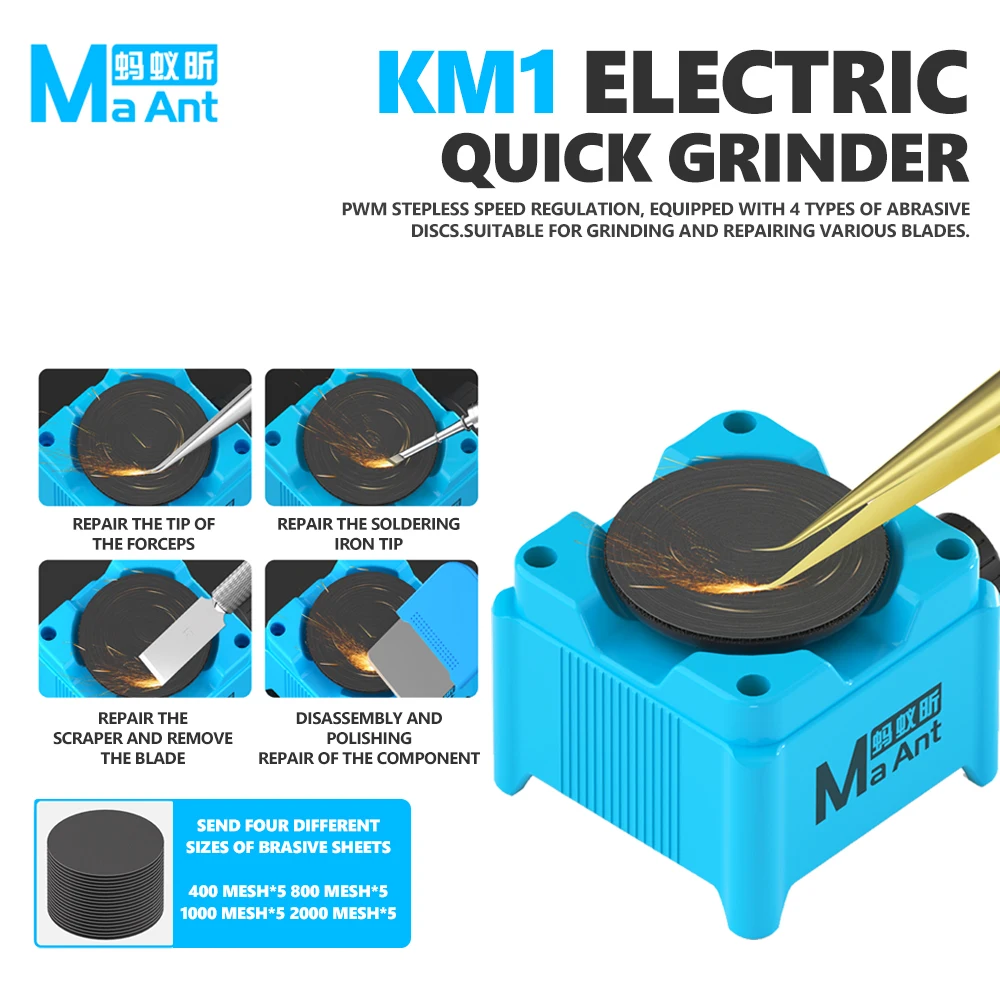 Electronics Repair Tools - เครื่องเจียรไฟฟ้า MaAnt KM1 7000–15000 RPM สำหรับงานซ่อมอิเล็กทรอนิกส์