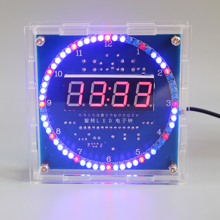Electronics Repair School - DIY หมุน LED นาฬิกาดิจิตอลอิเล็กทรอนิกส์ชุด 51 SCM