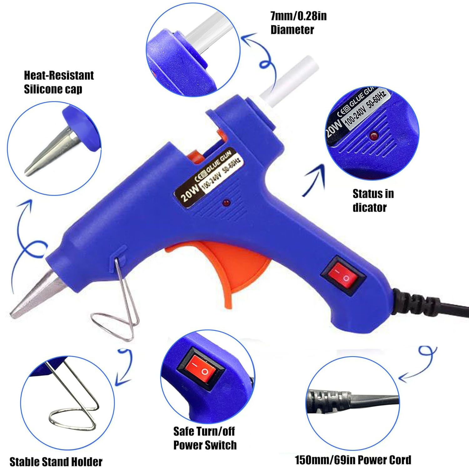 ชุดปืนกาวร้อนพร้อมกาวแท่ง 0-50 - Electronics Repair School บทวิจารณ์และราคา